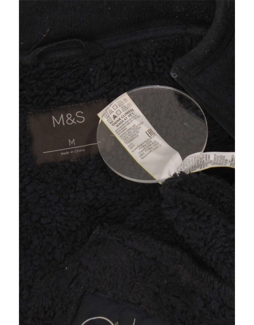 Marks & Spencer Chaqueta tipo chándal Sherpa para hombre Poliéster azul marino mediano