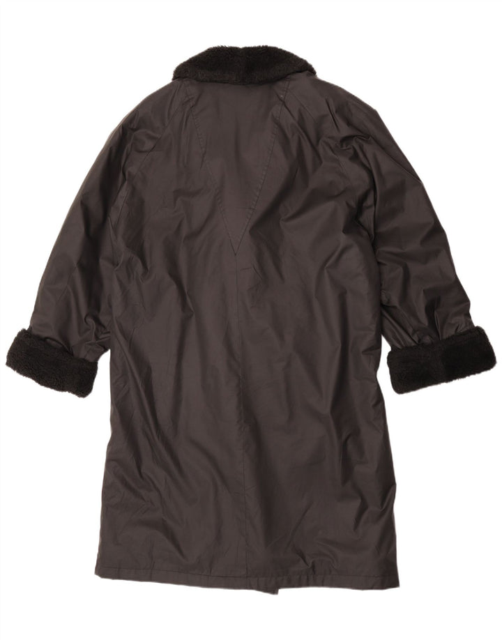 Vintage mujer Sherpa abrigo EU 40 acrílico negro medio