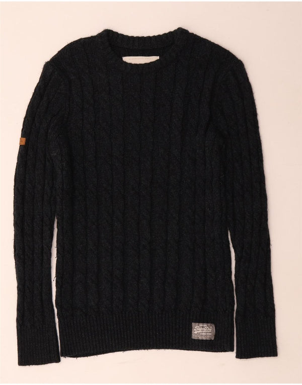 Superdry Jersey Con Cuello Barco Para Hombre XL Acrílico Negro
