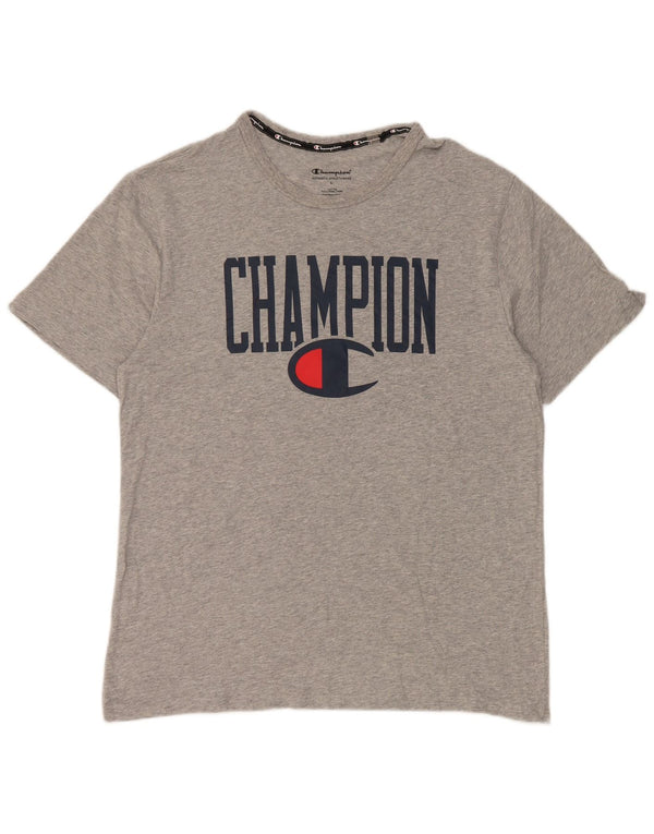 Champion Camiseta gráfica para hombre Top grande de algodón moteado gris