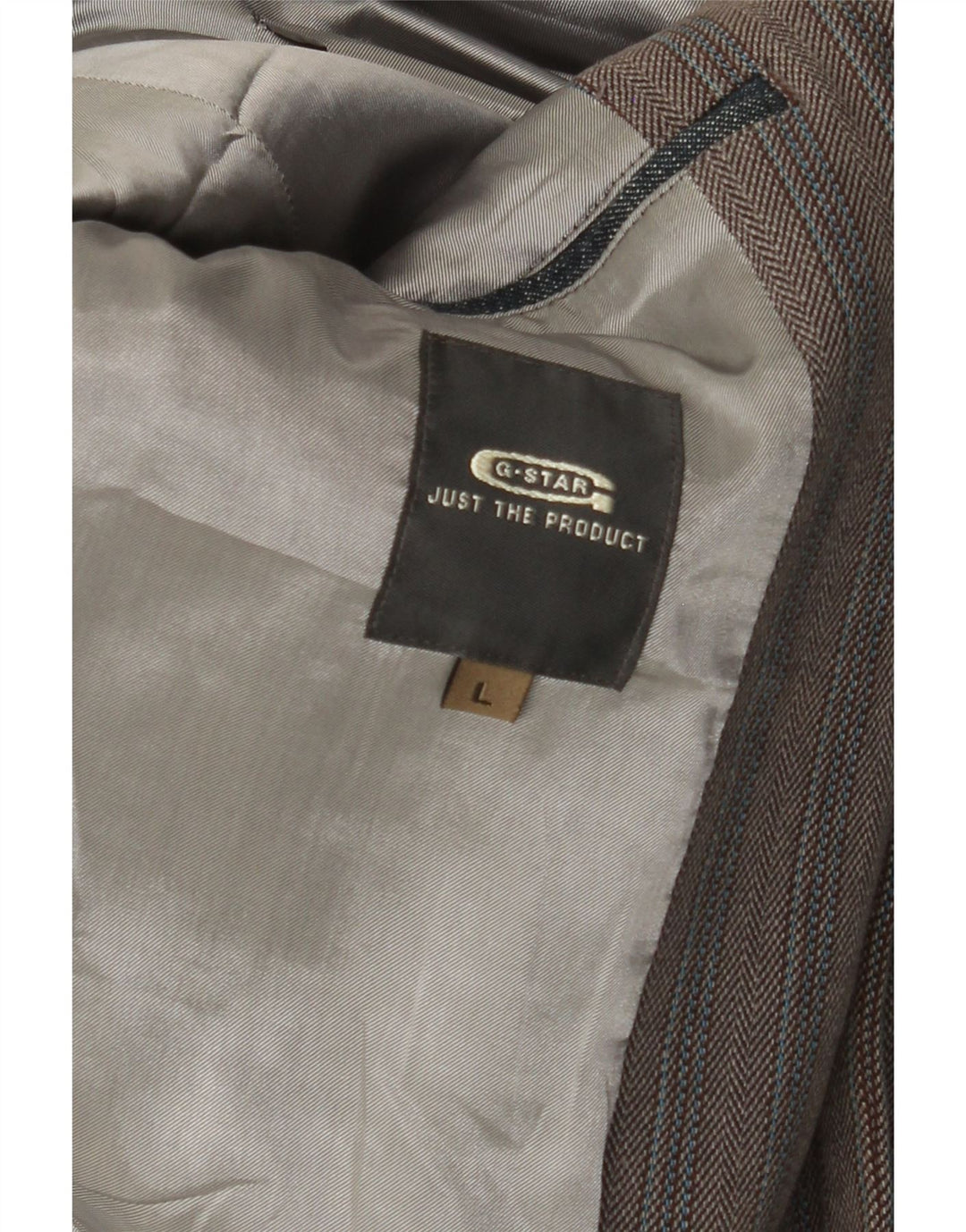 G-Star Chaqueta tipo blazer con gráfico de 2 botones para hombre, talla 40, talla grande, color gris a rayas