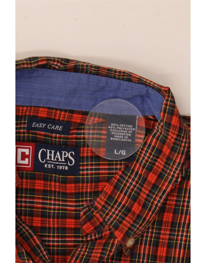 Chaps Camisa para hombre grande de algodón a cuadros naranja