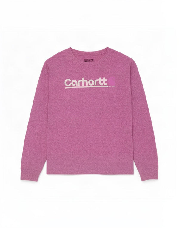 Carhartt Top gráfico para niña de manga larga 13-14 años XL Algodón moteado morado