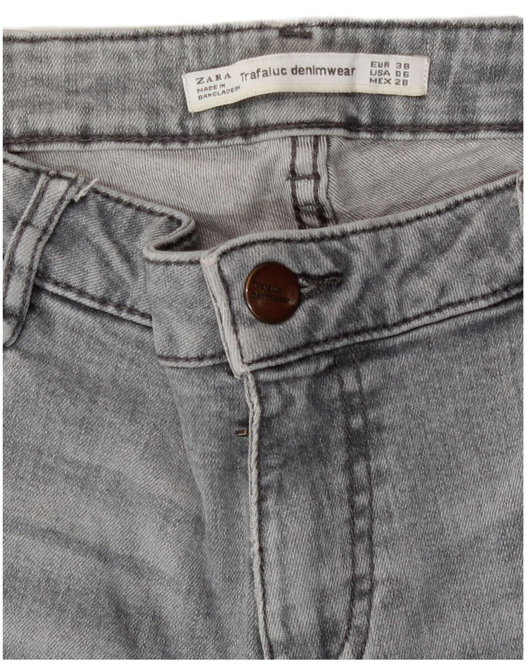 Zara Vaqueros pitillo para mujer EU 38 Small W28 L28 Gris