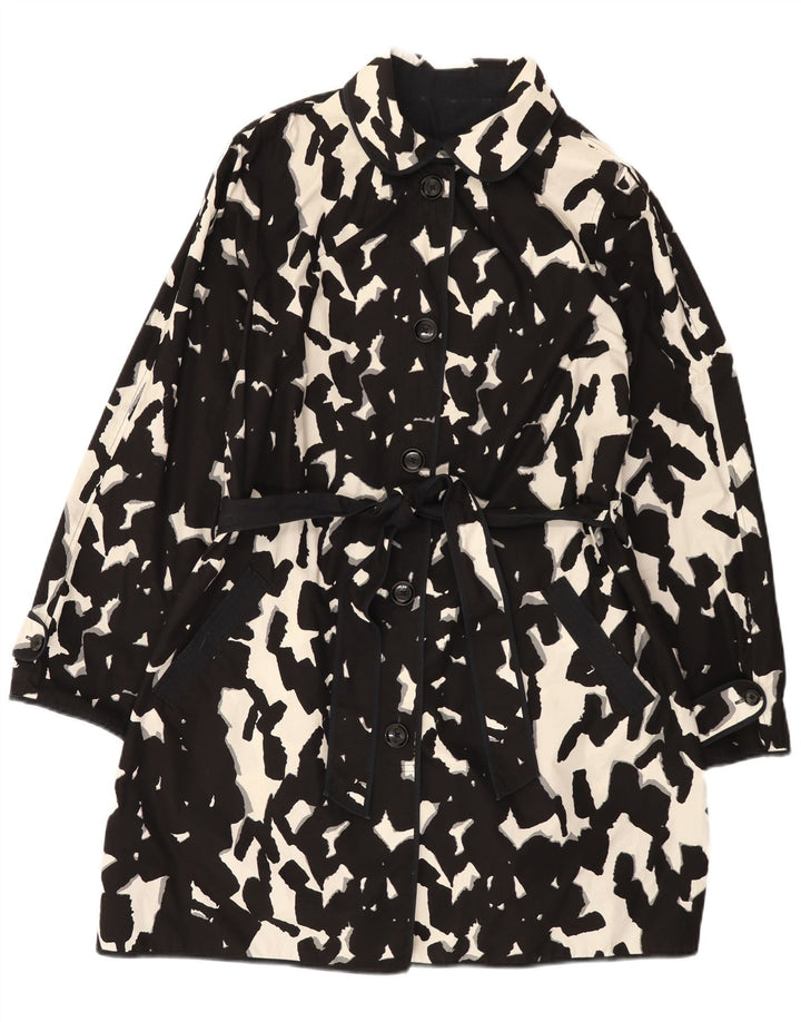 HOBBS Abrigo reversible con estampado abstracto para mujer, talla 40, talla grande, color negro