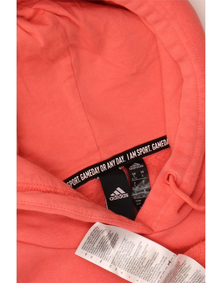 ADIDAS Sudadera con capucha gráfica para mujer UK 8/10 Small Naranja Algodón