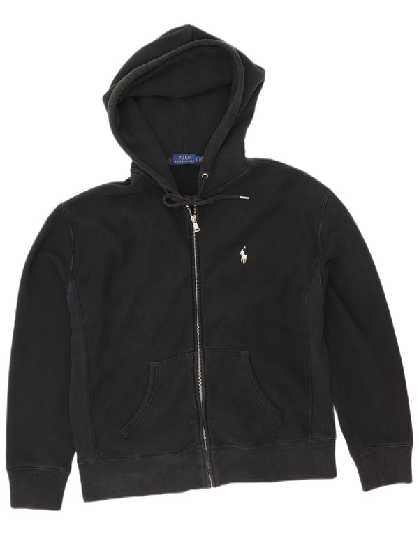 Polo Ralph Lauren - Sudadera con capucha para hombre con cremallera, tamaño pequeño, algodón negro