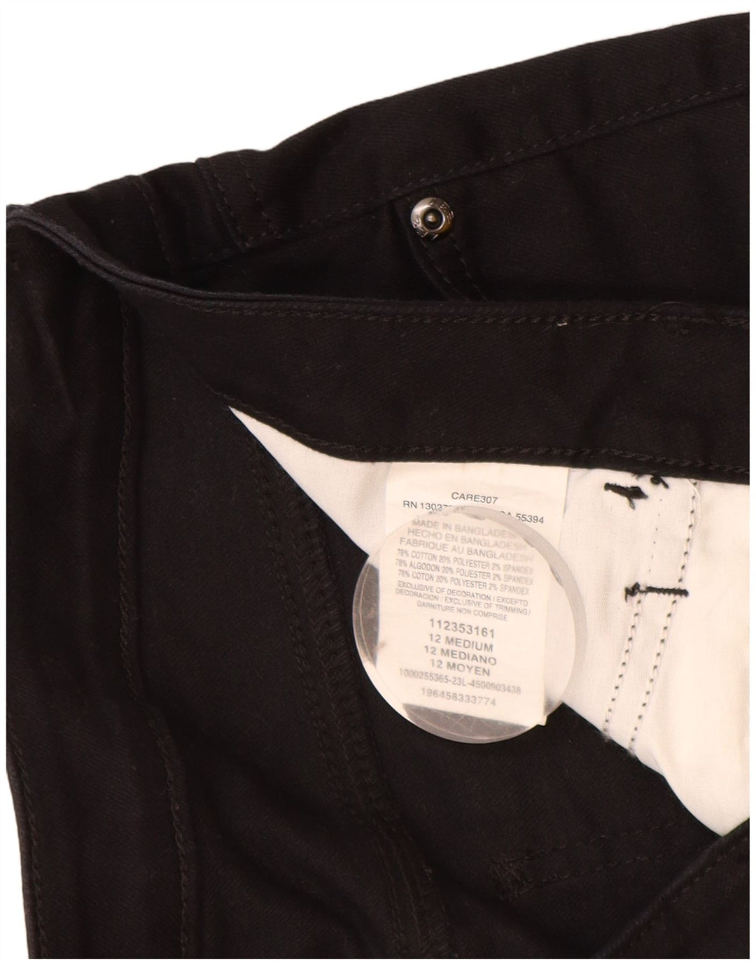 Lee - Pantalones cortos de mezclilla para mujer US 12 grande W32 algodón negro