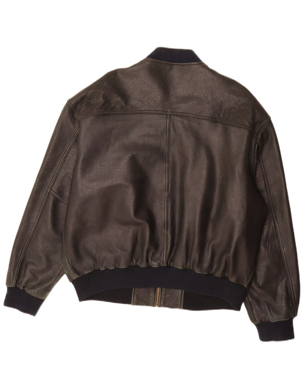 Trapper Chaqueta de cuero para hombre IT 54 2XL Negro