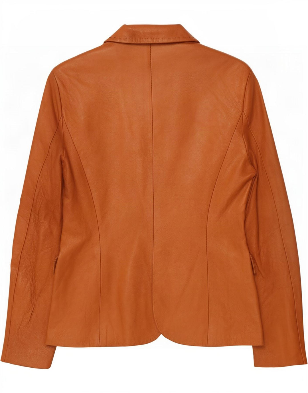 Atos Lombardini Chaqueta Blazer de Cuero con 3 Botones para Mujer IT 46 Large Brown