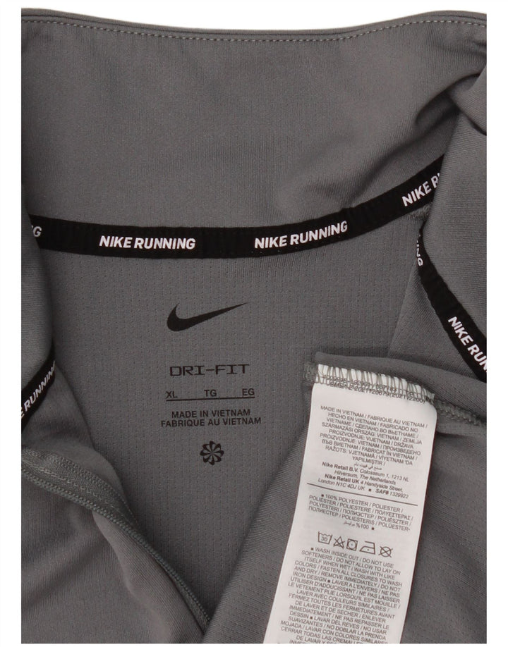 Nike Dri Fit - Chándal con cremallera y cuello para hombre, talla XL, poliéster gris