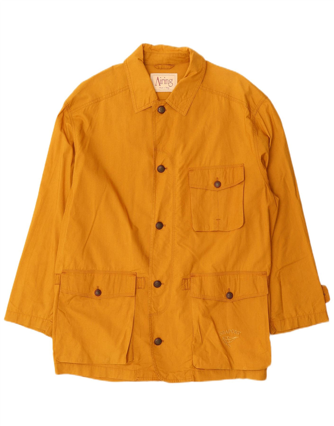 Vintage hombres chaqueta utilitaria IT 50 grande amarillo