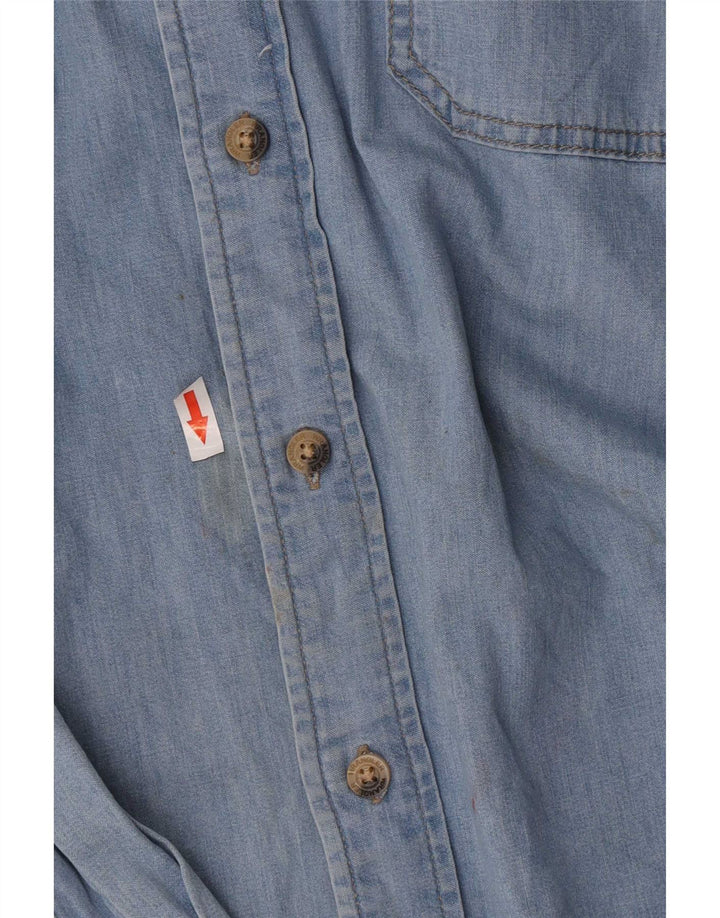 Wrangler Camisa Vaquera Regular Fit Para Hombre Algodón Azul Grande