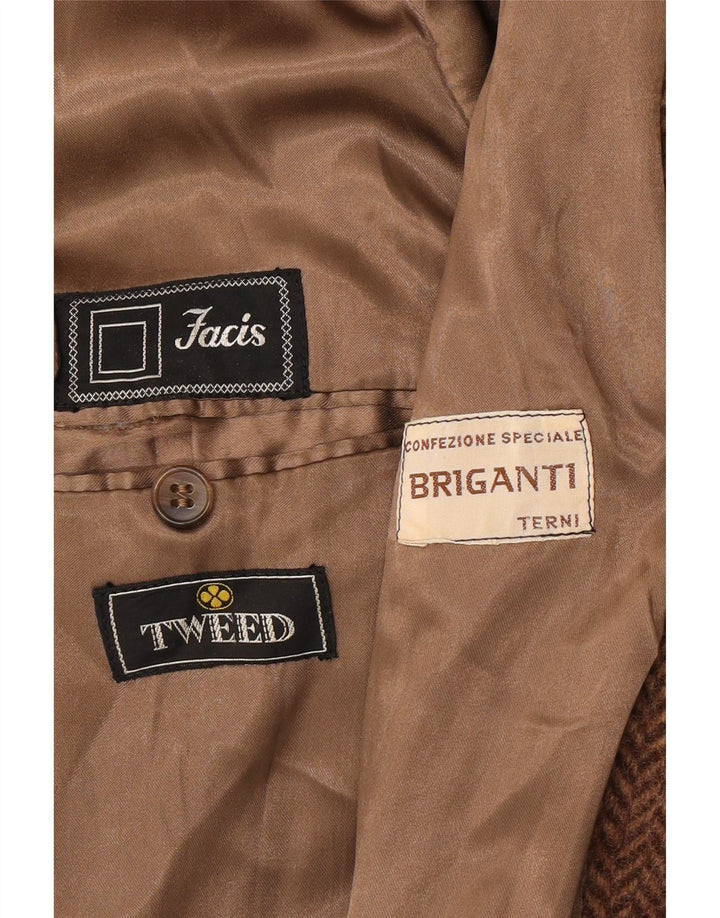 Abrigo Facis para hombre UK 40 Large Brown Herringbone