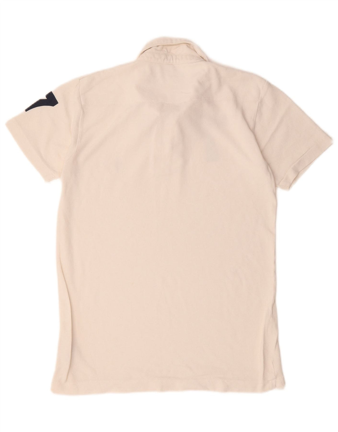 French Connection Polo gráfico para hombre de algodón blanco roto pequeño