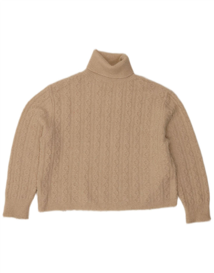 Zara Jersey Niña Cuello Vuelto 11-12 Años Beige Poliéster