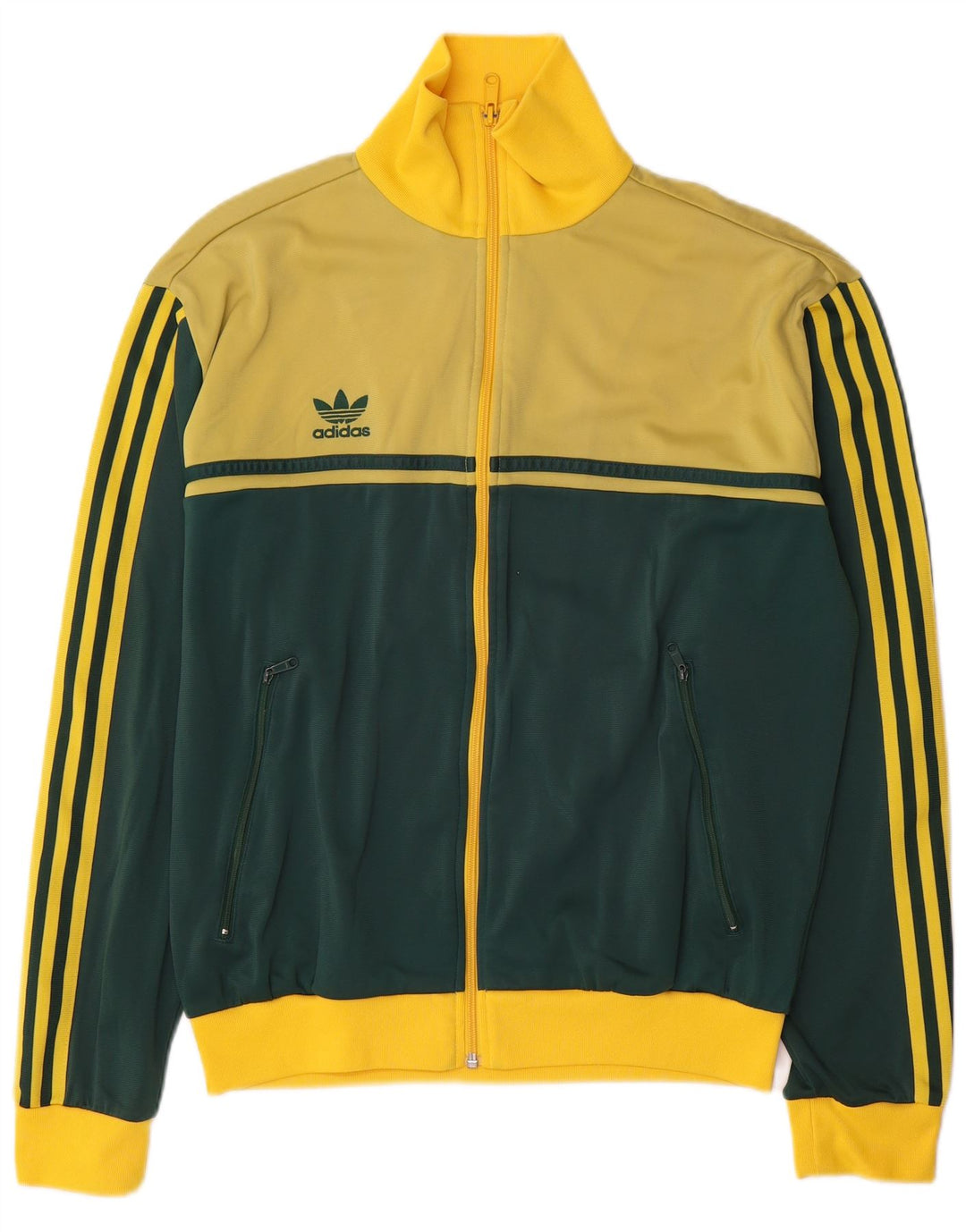 Adidas Hombre Graphic Chándal Top Chaqueta Grande Amarillo Colorblock Poliamida