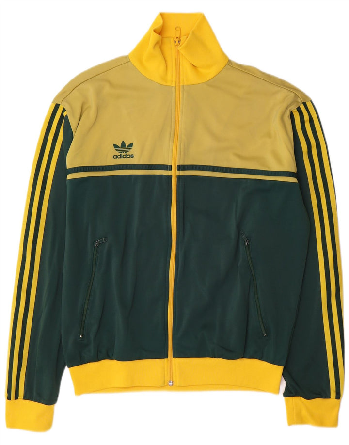 Adidas Hombre Graphic Chándal Top Chaqueta Grande Amarillo Colorblock Poliamida