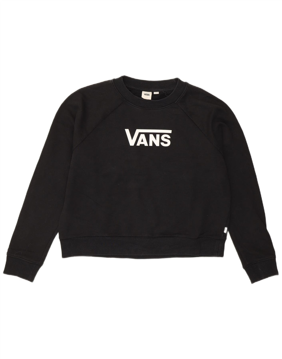 Vans Sudadera extragrande con gráfico corto para mujer, talla 44, talla M, color negro