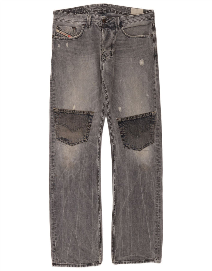 Diesel Jeans Rectos Cargo Desgastados Para Hombre W32 L34 Algodón Azul