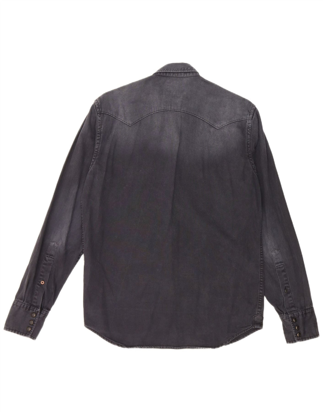 REPLAY Camisa vaquera teñida en prenda para hombre Algodón azul marino medio