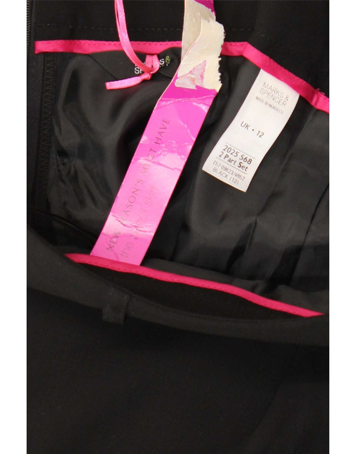 Marks & Spencer Falda lápiz para mujer UK 12 Medium W30 Poliéster negro