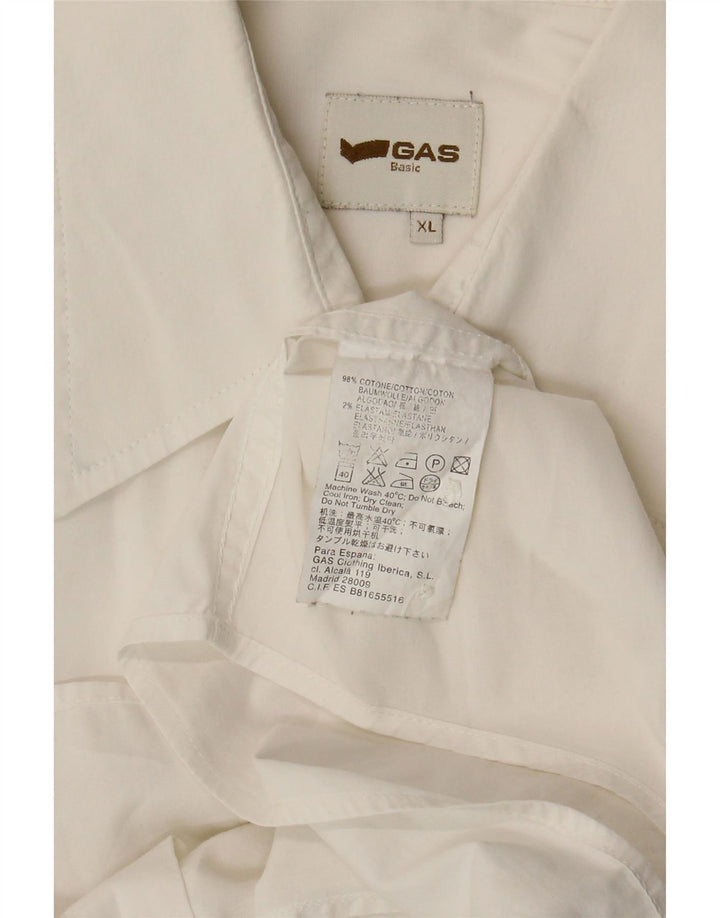 Camisa Gas Hombre XL Algodón Blanco