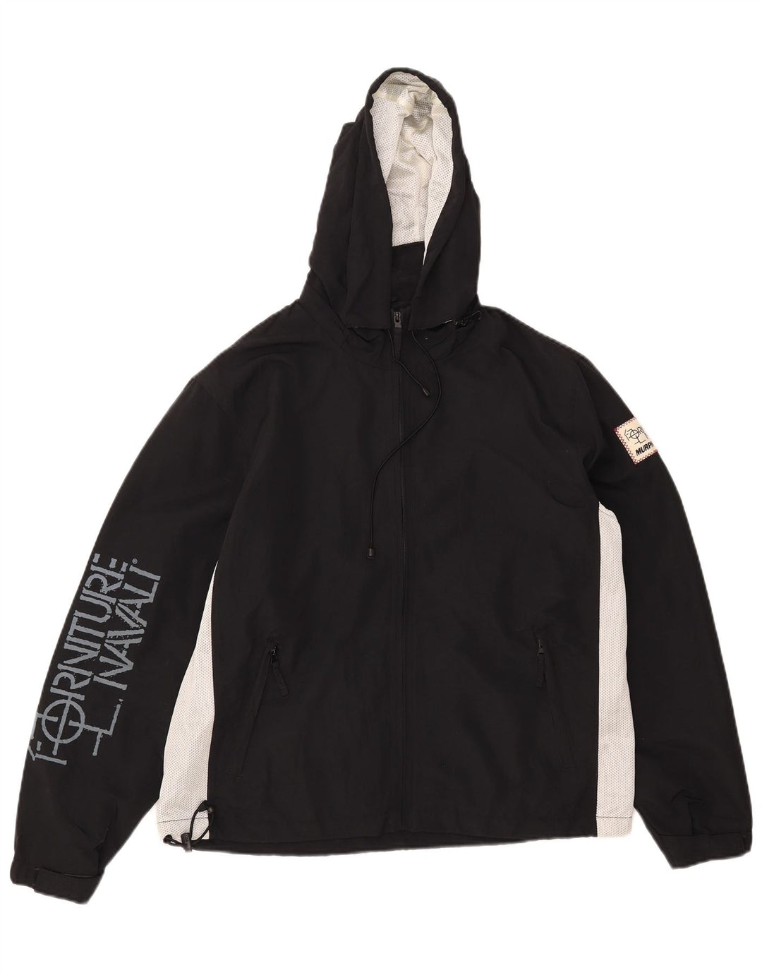 Murphy & Nye Chaqueta impermeable estampada holgada para hombre UK 36 Small Black