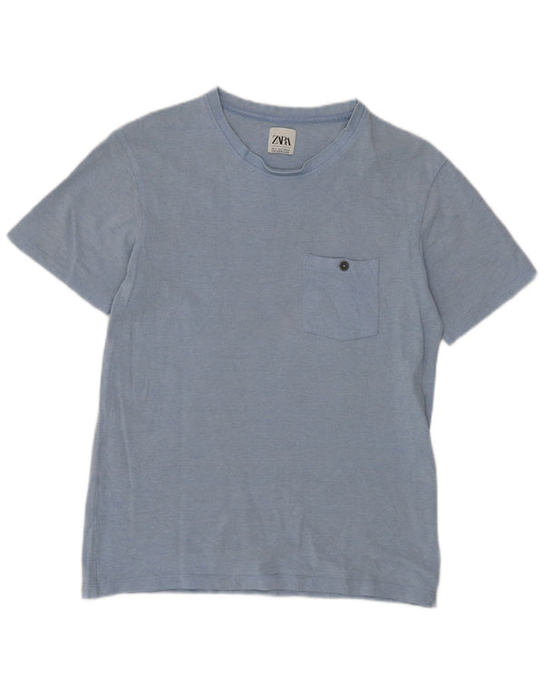 Zara Hombre Camiseta Top Small Azul