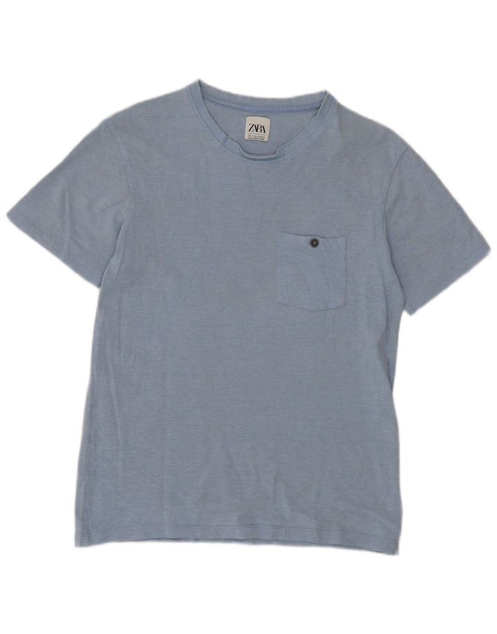 Zara Hombre Camiseta Top Small Azul