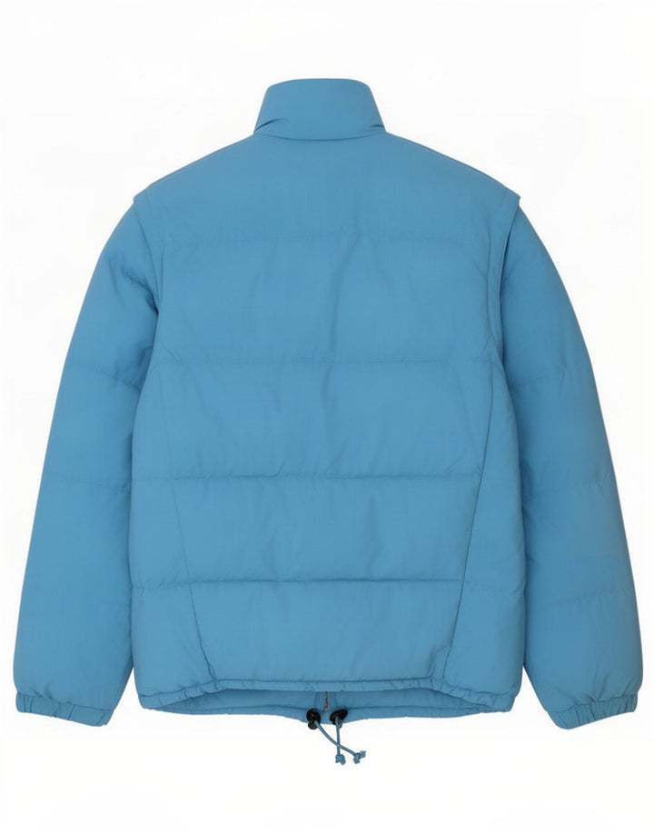 Chaqueta acolchada vintage para hombre Reino Unido 40 Poliamida azul grande