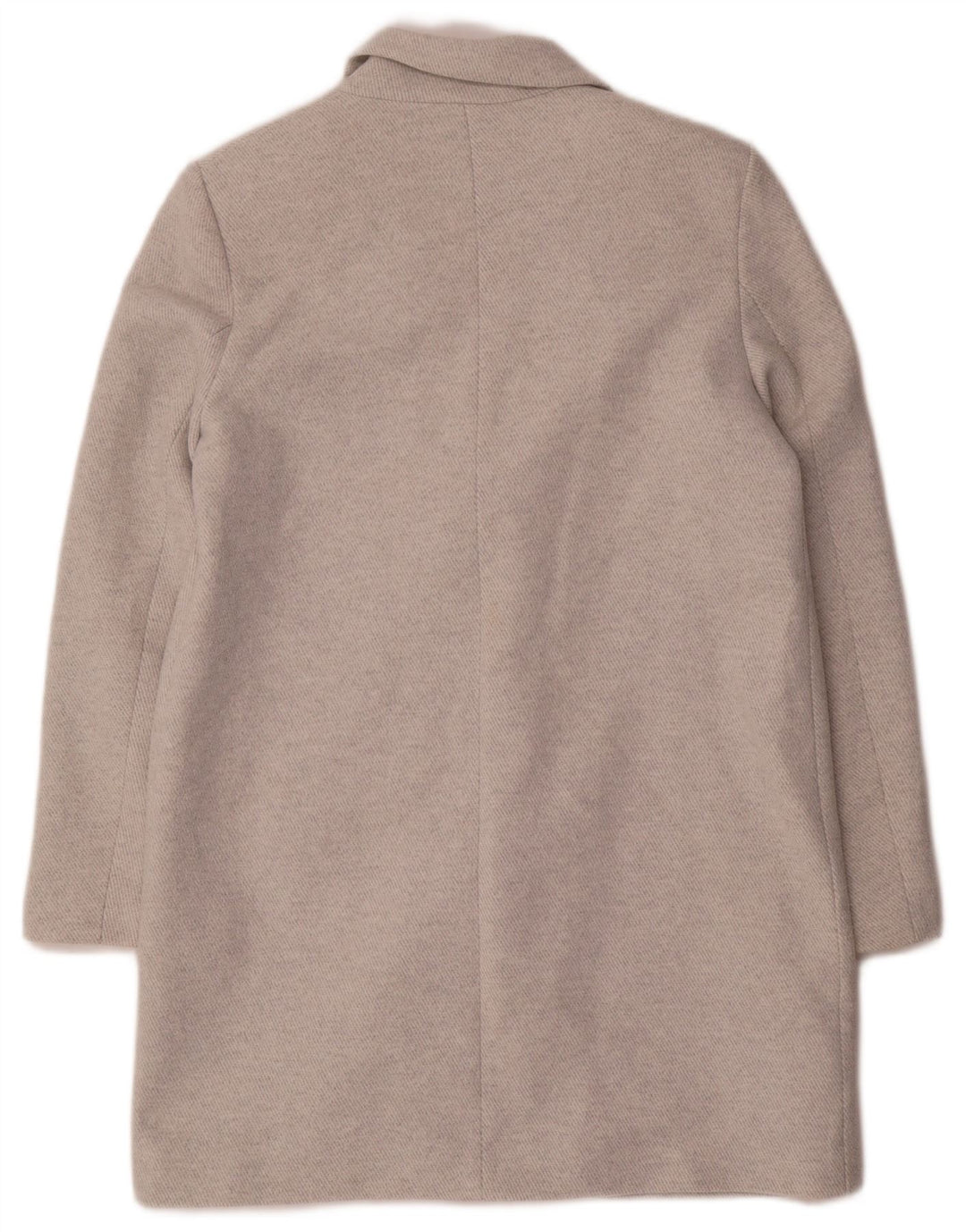 Zara Mujer Abrigo Cruzado UK 44 Poliéster Gris Medio