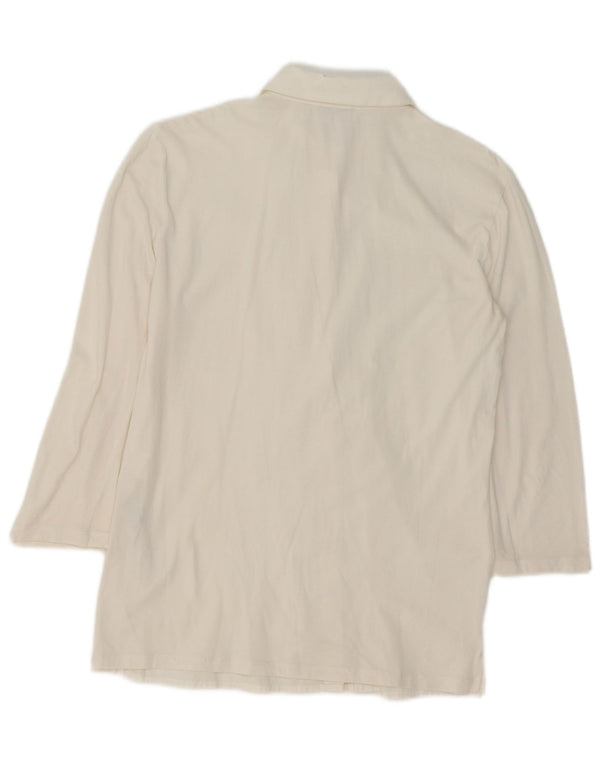 Marella Blusa larga para mujer UK 46 Large Off White Cotton