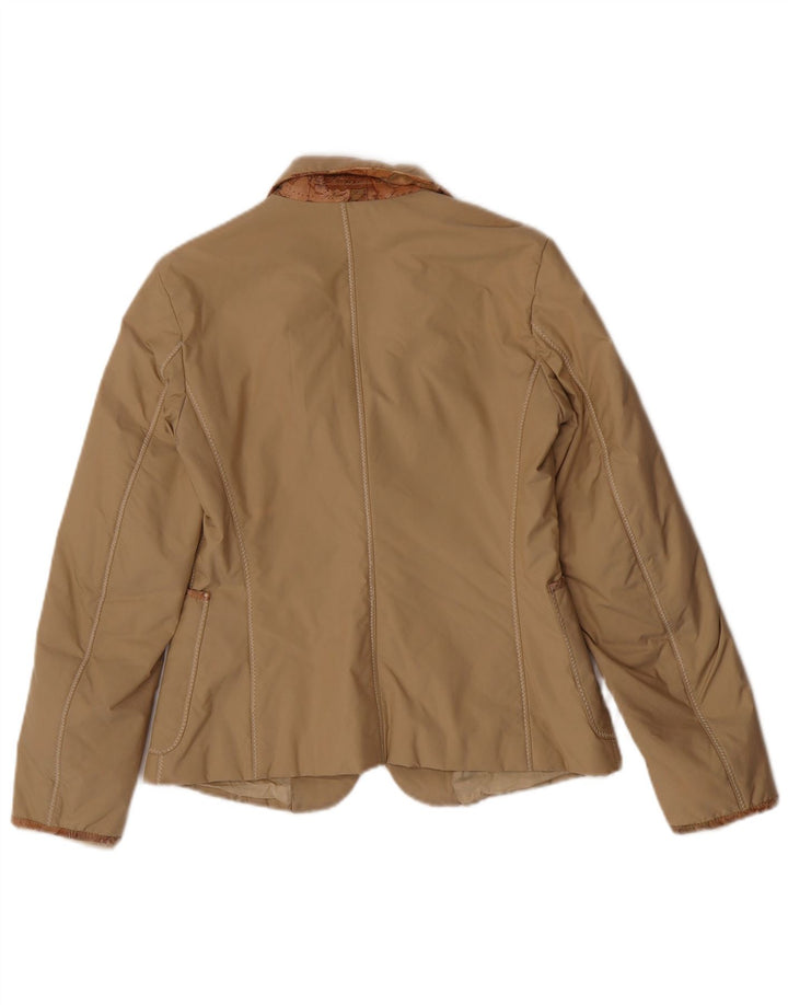ALVIERO MARTINI Chaqueta tipo blazer Voyages de 4 botones para mujer IT 42 Beige medio