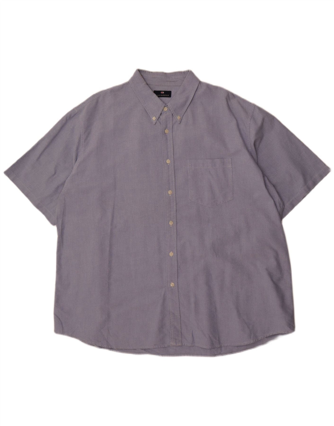 Marks & Spencer Camisa de manga corta para hombre 2XL Algodón azul