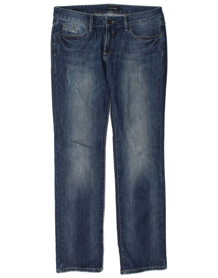 Massimo Dutti Jeans Rectos Mujer EU 42 Large W32 L34 Azul Marino