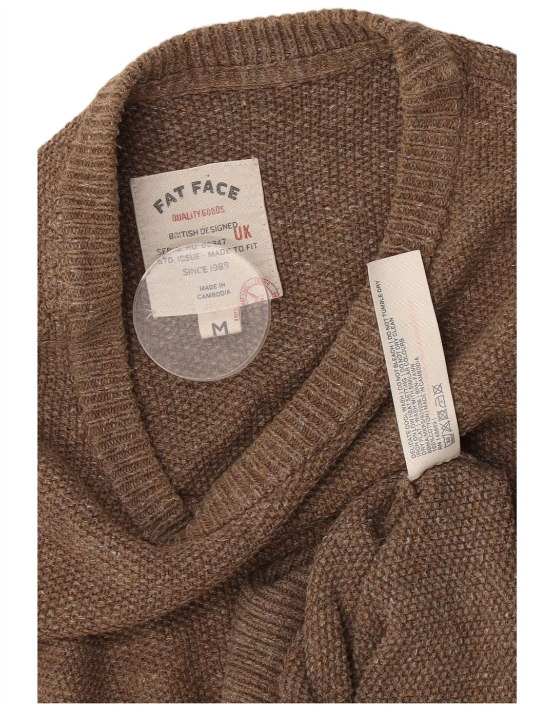 Jersey de punto con cuello redondo para hombre de Fat Face Algodón marrón medio