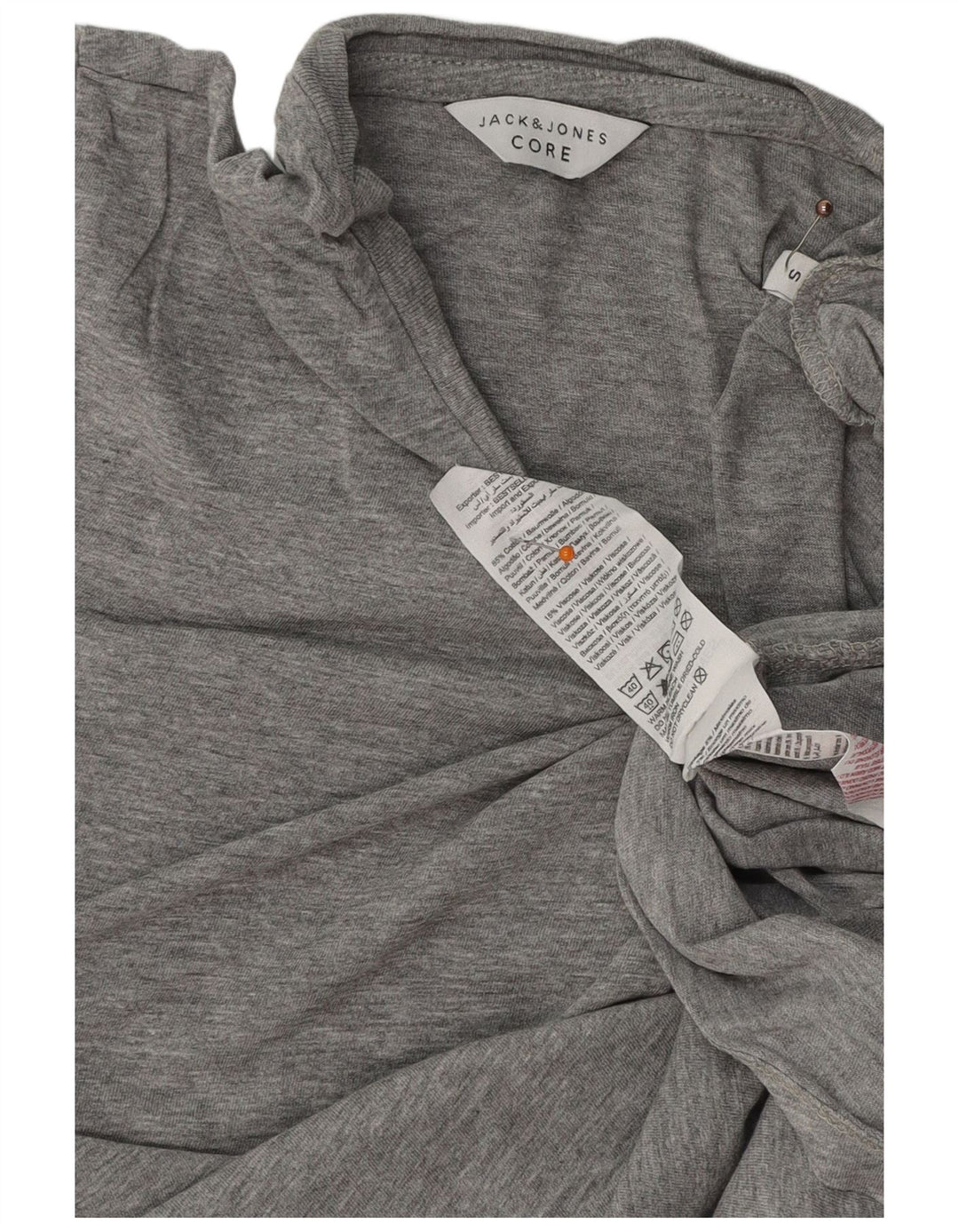 JACK & JONES Hombre Camiseta Gráfica Top Small Gris Algodón