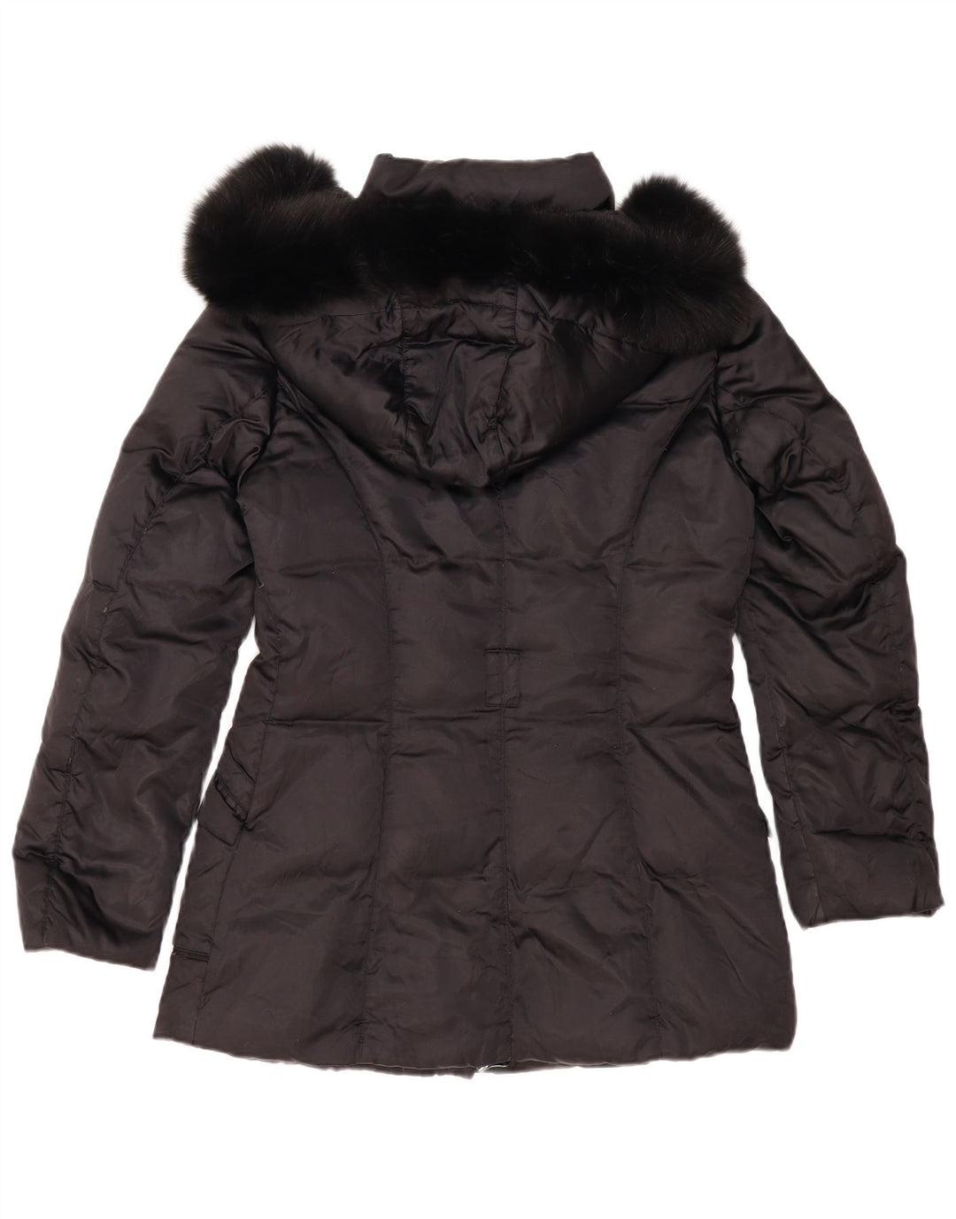 Abrigo Mujer Trussardi Acolchado Con Capucha IT 42 Medium Negro Poliéster