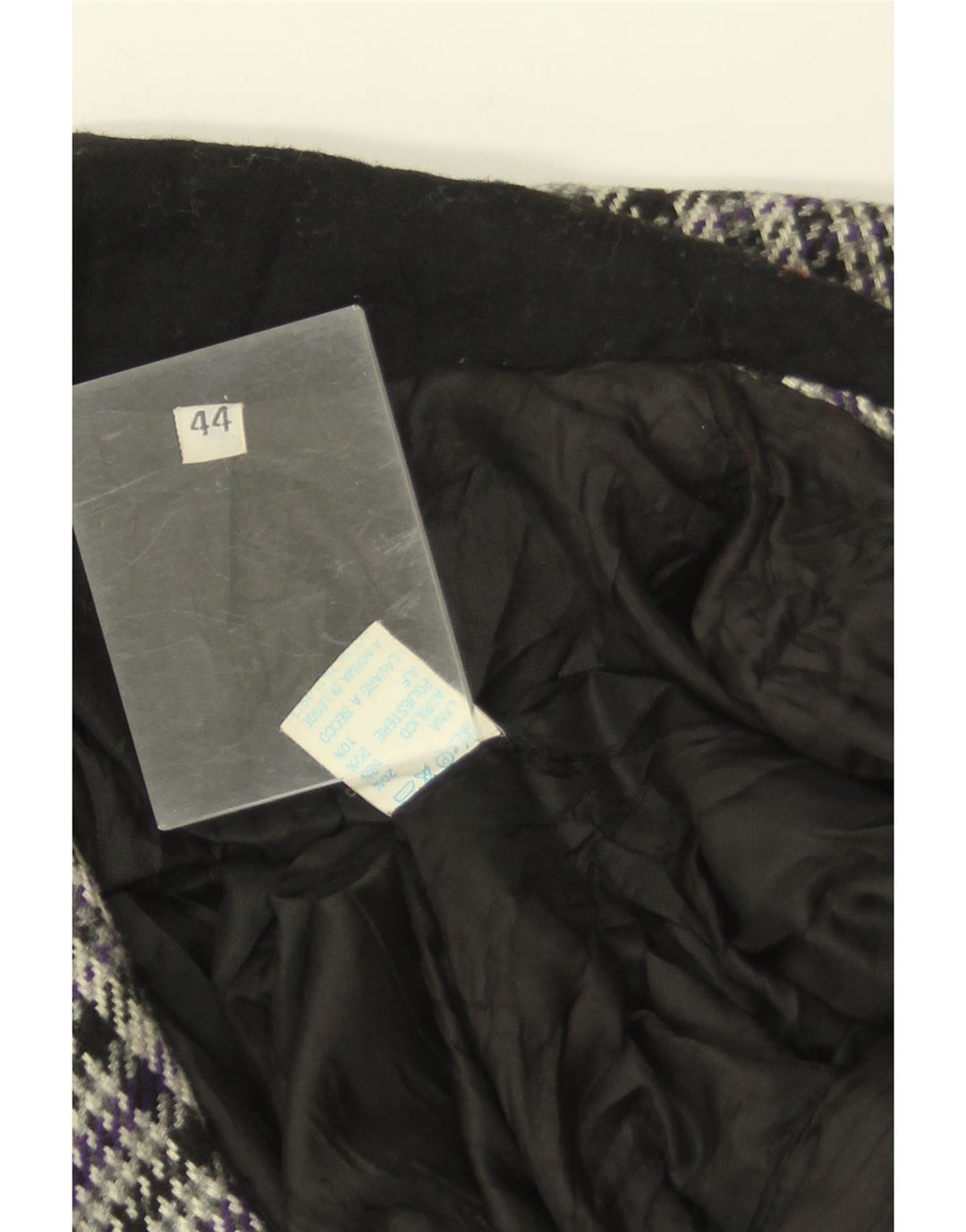 Vintage mujer 3 botones Blazer chaqueta IT 44 lana de pata de gallo gris medio