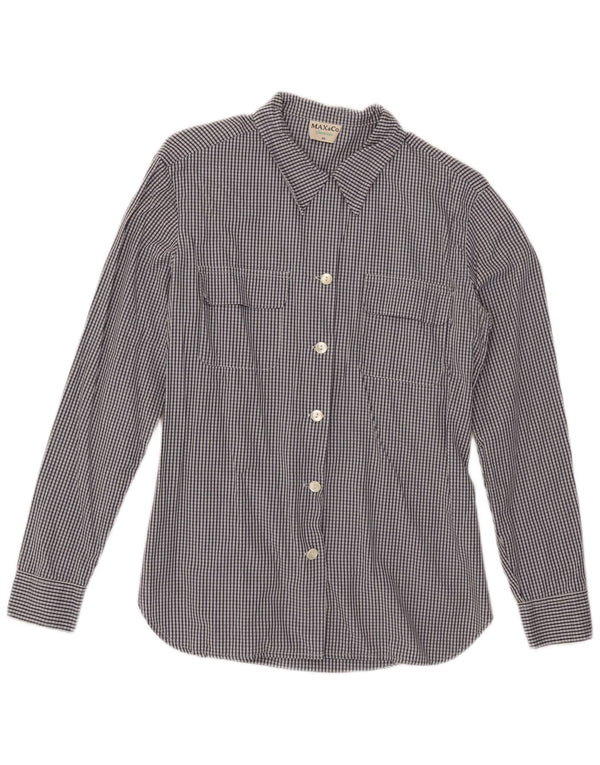 Max & Co. Camisa para mujer IT 46 Grande Azul marino Cuadros Algodón