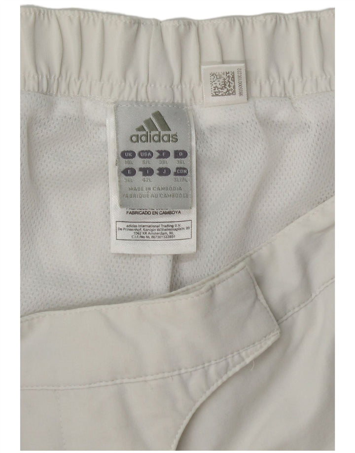 Adidas Pantalones impermeables Climalite para mujer UK 10 Small White Poliéster