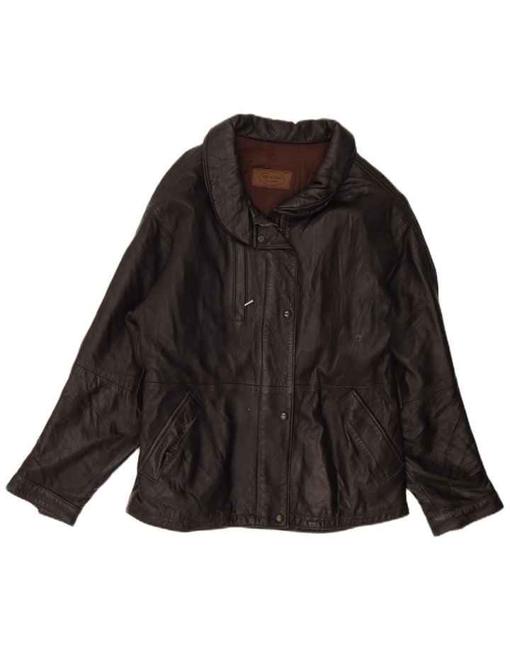 Chaqueta De Cuero Victory Mujer IT 44 Mediana Cuero Negro