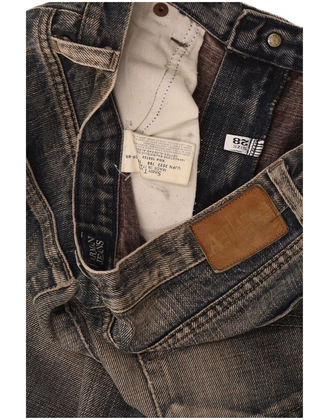 Jeans Armani Mujer Sueltos W28 L30 Algodón Azul