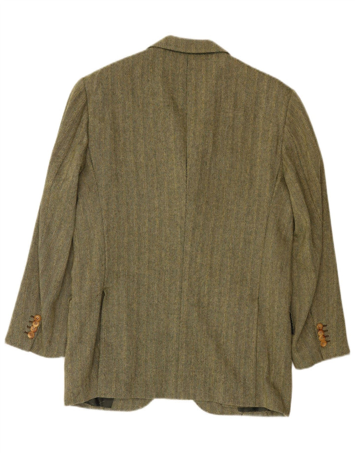 Kiton Chaqueta tipo blazer Napoli de 3 botones para hombre UK 38 Verde medio en espiga