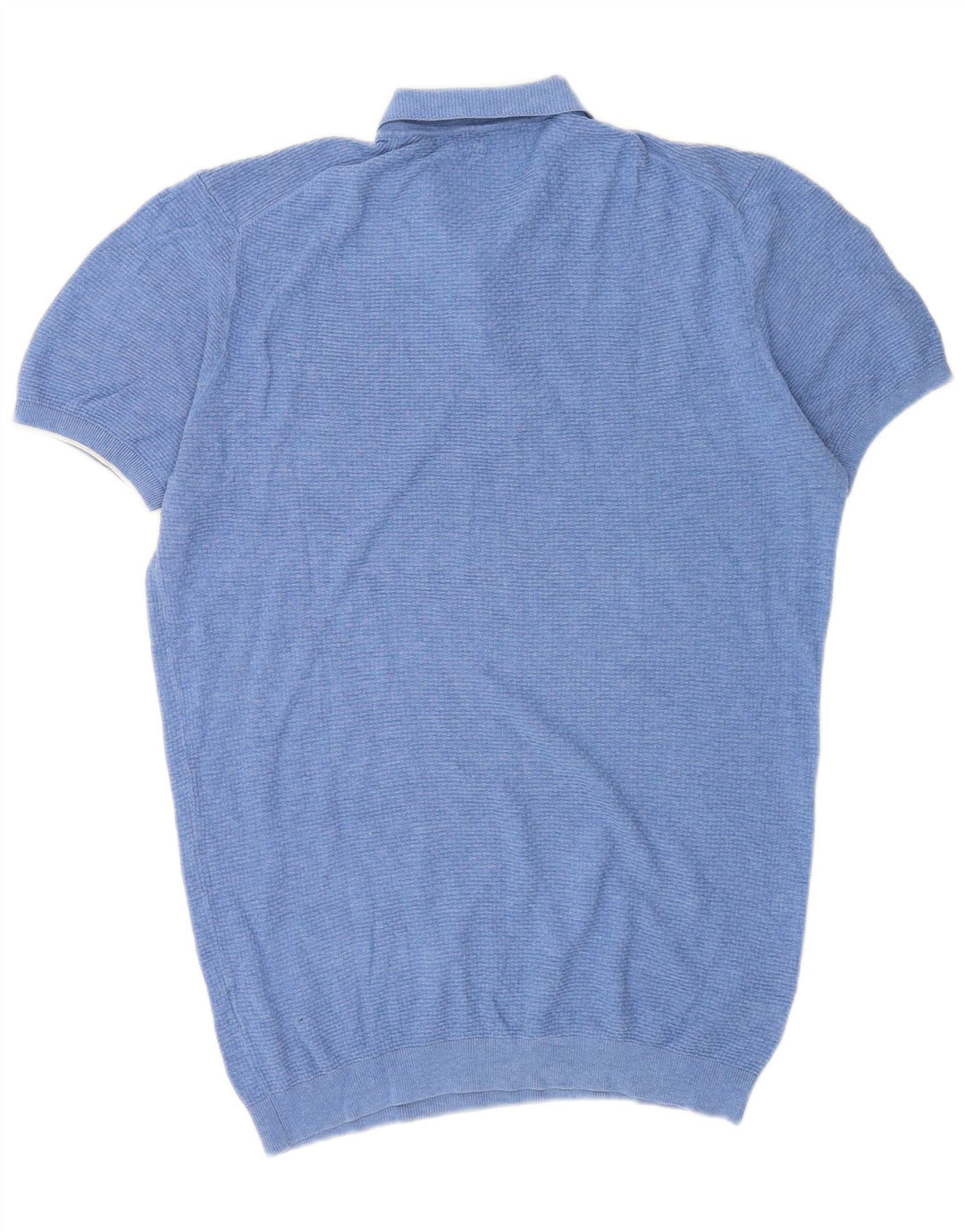 Massimo Dutti Jersey De Manga Corta Con Cuello Polo Hombre Azul Grande