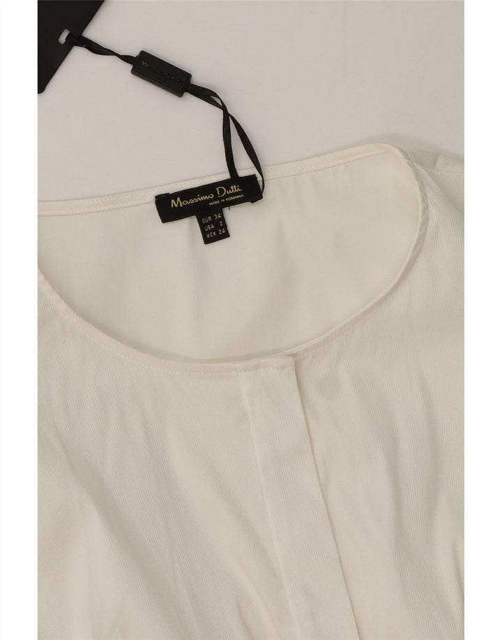 Camisa Mujer Massimo Dutti EU 34 2XS Blanco Algodón