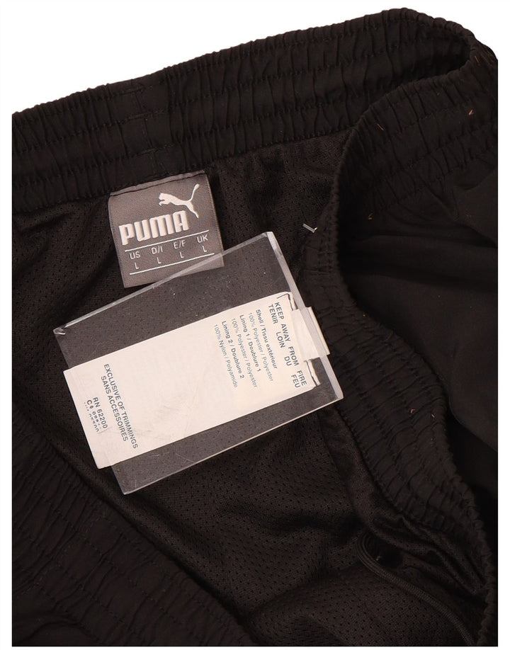 PUMA Pantalones de chándal para hombre, talla grande, poliéster negro