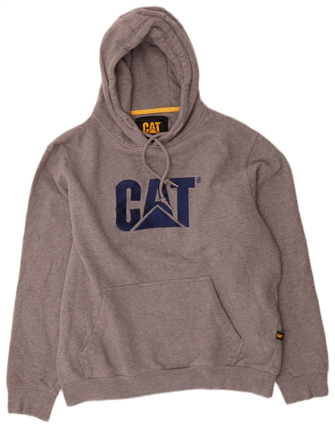 CAT - Sudadera con capucha para hombre, diseño gráfico, algodón gris grande