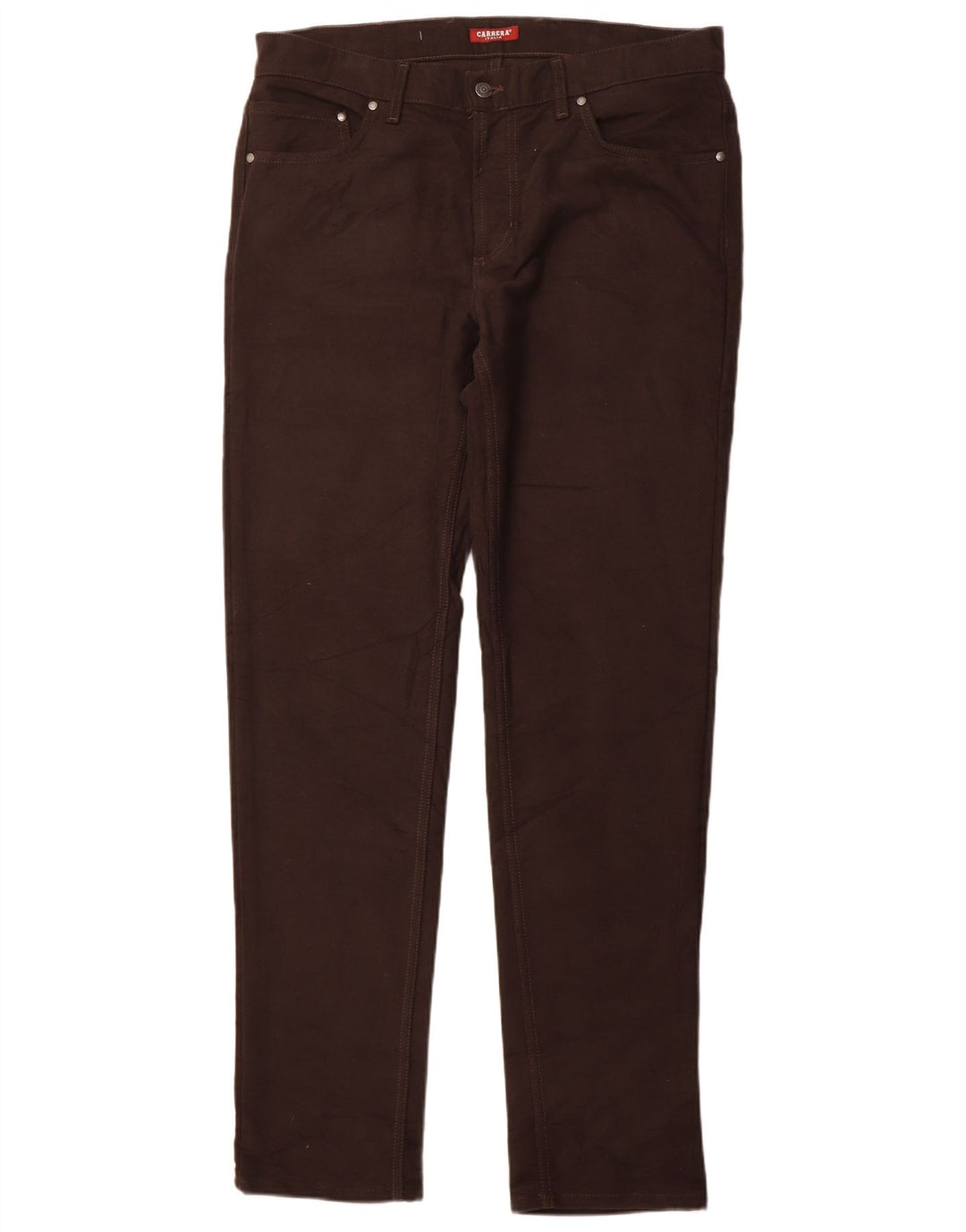 CARRERA Pantalones casuales cónicos para mujer W36 L34 Algodón marrón